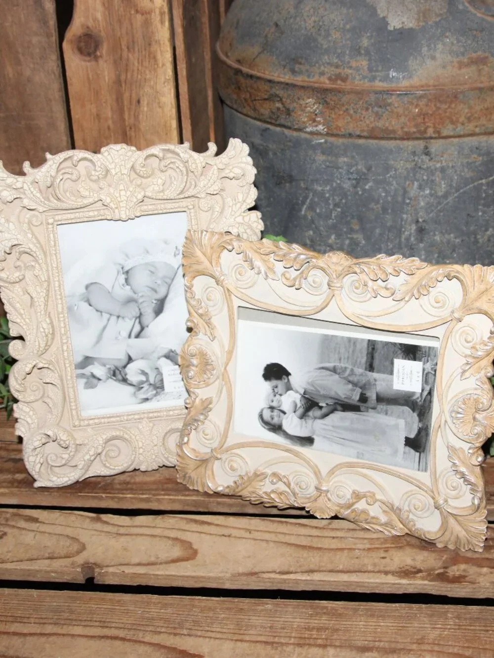Pair of Ornate Shabby French Country Table Top Picture Frames